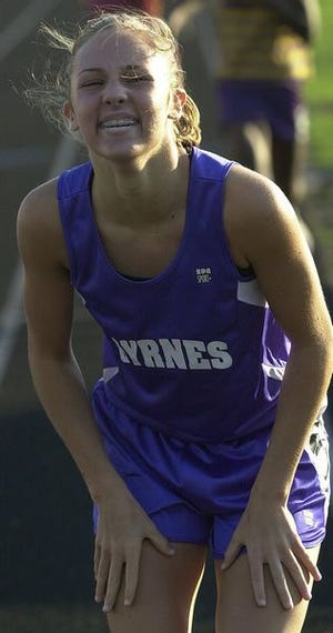 Byrnes' Candice Johnson blew away the field in the class 4A 800 meters, winning by more than 5 seconds.