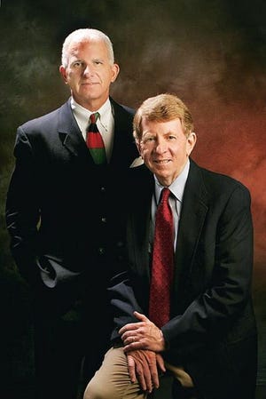 Publisher James E. Doughton and Executive Editor James R. Osteen of Gainesville Magazine.