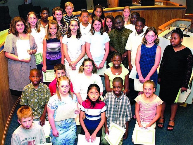 Twenty-six students from area elementary schools were honored with the citizen of the year award at the Alachua County administration building on Wednesday. The award was co-sponsored by the Kiwanis Club of University City and the Gainesville Sun.