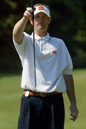 Clemson's
Gregg Jones
has been the most consistent
Tiger with
back-to-back rounds of 75
in the NCAA
Division I men's golf tournament, at Karsten Creek Golf Club in
Stillwater, Okla.