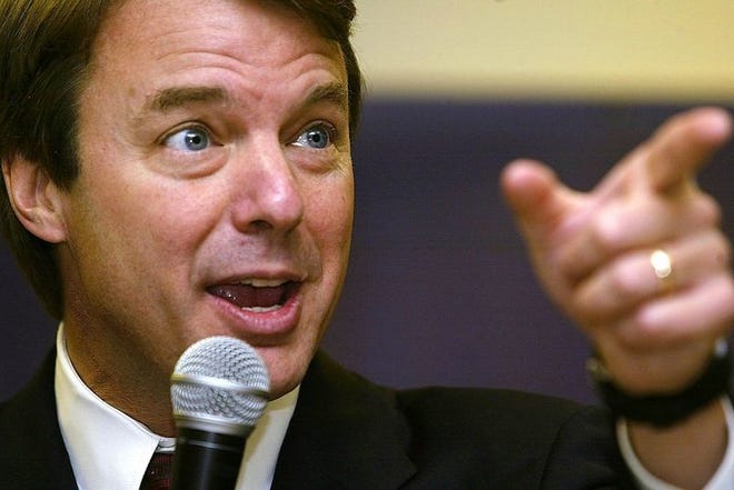Democratic Presidential hopeful Sen. John Edwards, D-N.C., speaks to a crowd Sunday at Heartland Senior Services in Ames, Iowa. The Des Moines Register, Iowa's largest newspaper, endorsed Edwards for the Democratic nomination.