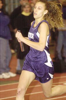 Exeter's Amy Block was the third leg in the Blue Hawks' 4x400-meter relay team that placed fifth.