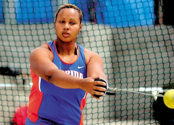 Candice Scott, who is among the nation's best in the hammer throw, credits her parents for much of her athletic ability. "I guess it was there in the genes and I had to find it."