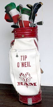 Tip O'Neill's Ram golf clubs, which he used in the annual O'Neill-Diehl charity golf tournament held at the Eastward Ho! club in Chatham.