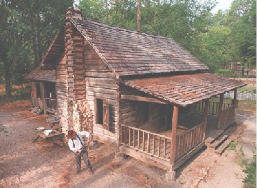 Hogan's Cabin at Morningside Nature Center adds a touch of old Florida to the pioneer farm.