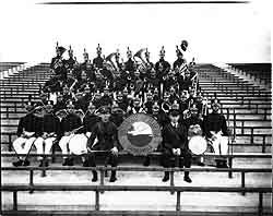The 1931 University of Florida band. Today, hundreds of students participate in several bands.