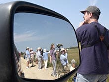 Dozens of birders have been turning out every day for the past two weeks hoping to see the falcon.