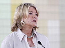 Martha Stewart speaks at a news conference at her offices in New York yesterday. Stewart said she has decided to surrender to prison officials as soon as possible.