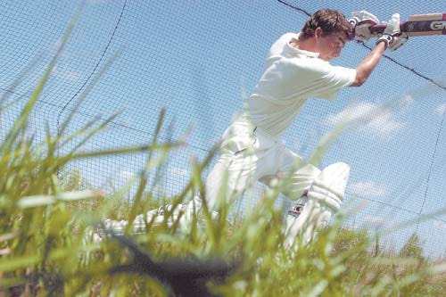 Maryleborn Cricket Club batsman Steve Snell of England warms up at the Sarasota International Cricket Club in Lakewood Ranch. The Maryleborn Cricket Club is touring the US to promote the game, playing local teams such as Florida's Under-19s.