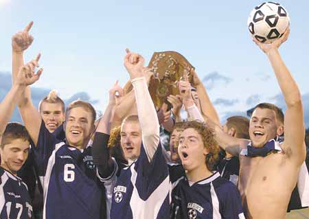 The Sanborn Regional High School boys soccer team defeated Belmont to repreat as Class M champions.