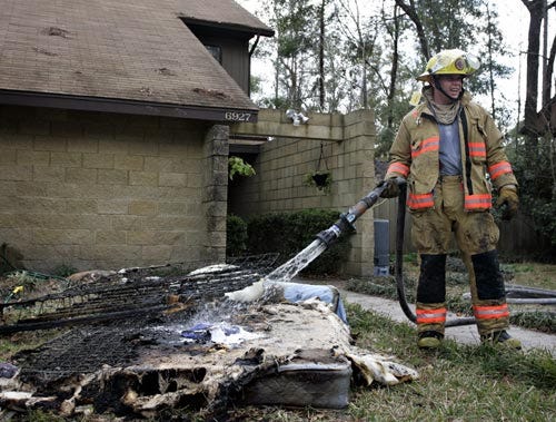 A small fire Tuesday afternoon at Gainesville's Greenleaf Apartment Complex injured one resident.