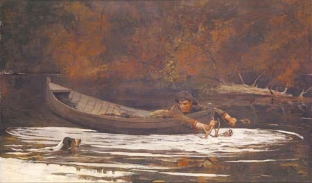 The oil painting ?Hound and Hunter? (1892) by American artist Winslow Homer is presently found in the
exhibition, ?Winslow Homer in the National Gallery of Art,? at the National Gallery of Art in Washington, D.C., through Feb. 20, 2006.

Knight Ridder Tribune photo