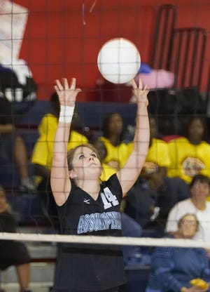 Morgan Fussell and the Assumption Lady Mustangs will face the Mandeville Lady Skippers at 7 p.m. today for the Division I state volleyball championship at Comeaux High School in Lafayette. Assumption is making its 12th appearance in the finals and has won seven state titles.