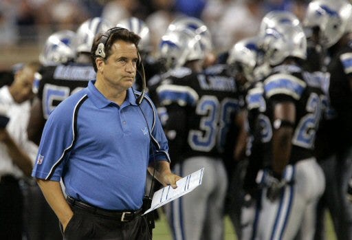The Detroit Lions fired Steve Mariucci and some of his assistants on Monday. Mariucci posted a 15-28 record in his two-plus seasons in Detroit.