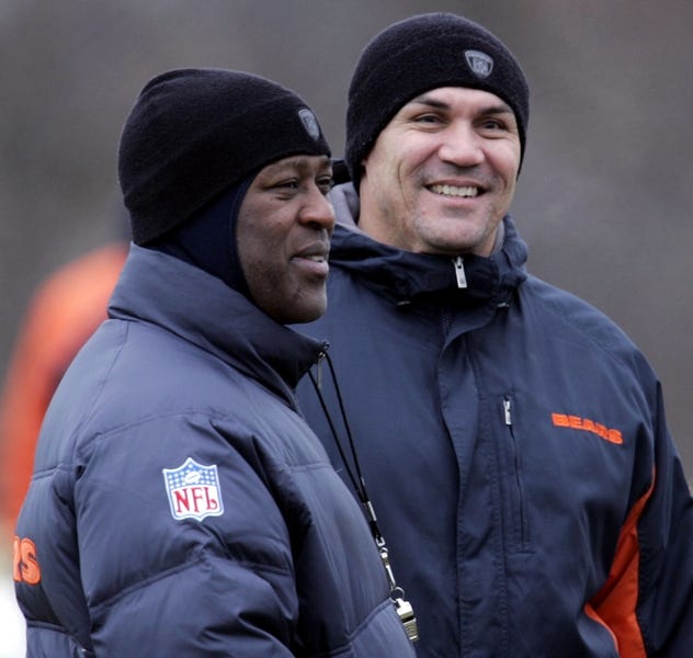 Chicago Bears coach Lovie Smith, left, and defensive coordinator Ron Rivera have shaped one of the toughest defenses in the NFL.