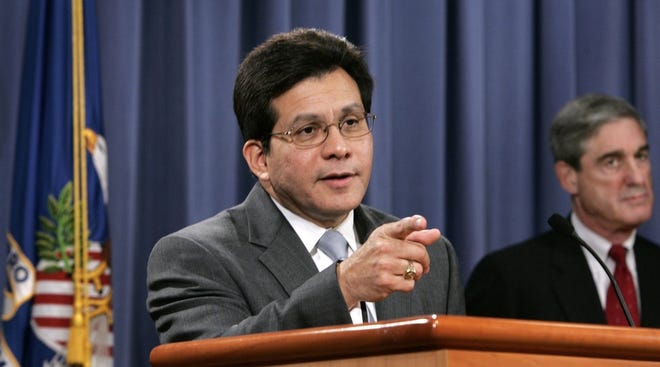 Attorney General Alberto Gonzales said in Washington on Friday, ''We are trying to gather up information in order to help the enforcement of a federal law to ensure the protection, quite frankly, of our nation's children against pornography.''