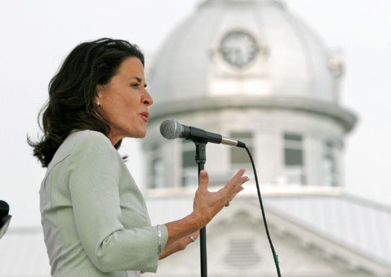 To a rather small crowd U.S. Rep. Katherine Harris made her second of six stops Tuesday August 9, 2005 in Fort Blount Park in Bartow to make an official announcment of her candidacy for senator.