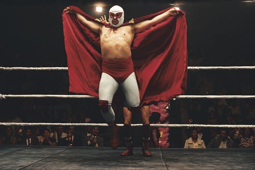 Jack Black stars as a Mexican cook who dons a mask and tights to raise money for an orphanage in "Nacho Libre," which opens today at area theaters.