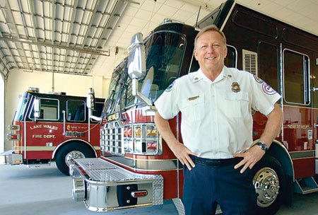 Lake Wales Fire Chief Tom Tucker grew up in fire houses where his father held the same job. On the prospect of retirement at 56, Tucker says, "I don't know what I'm going to do when I grow up and can't play fireman anymore."