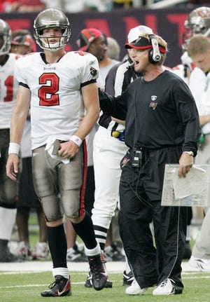 Tampa Bay quarterback Chris Simms (2) will attempt to help right the Buccaneers' ship against Carolina today.
