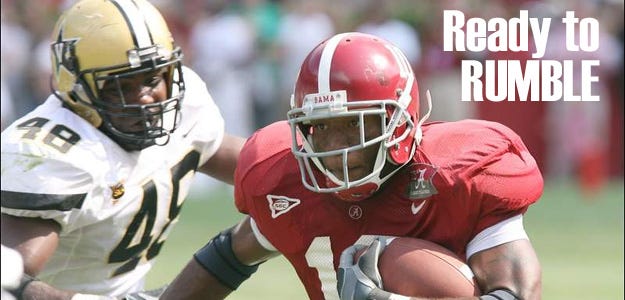 Alabama running back Jimmy Johns (10), from Brookhaven, Miss., was Mississippi’s “Mr. Football" in 2004.