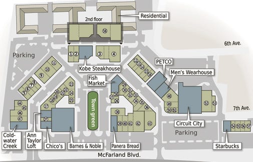 San Tan Mall Map Developer's Web Site Fills In Some Blanks For Midtown