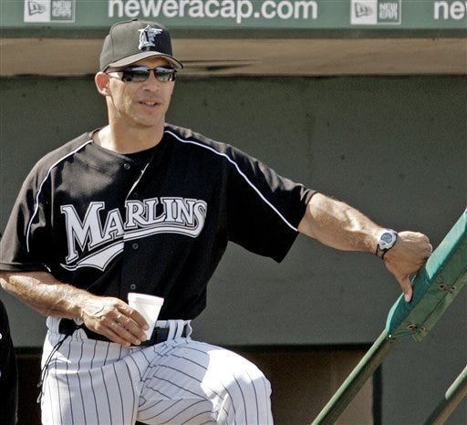 Former Florida marlins coach Joe Girardi was selected as the National League Manager of the Year on Wednesday by the Baseball Writers' Association of America.