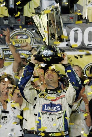 The party started after Jimmie Johnson clinched the 2006 Nextel Cup Series championship, finishing ninth in the Ford 400 at Homestead-Miami Speedway, the final race in this year's racing season.