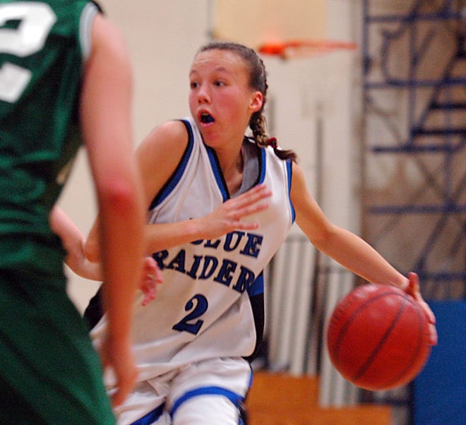 Hopedale junior star Lekia Cowen drives to the basket.