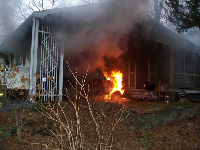 Sherborn firefighters knocked down a blaze on Lake Street this morning.