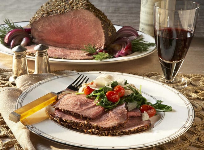 Fennel seeds add an unexpected taste and crunch to beef in Fennel-Crusted Beef Roast With White Beans, Tomatoes and Arugula.