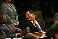 State Senator Leland Yee is among a growing number of Asian-American public officials in California. At a State of the State speech by Gov. Arnold Schwarzenegger, Mr. Lee spoke with Senator Mark Ridley-Thomas.