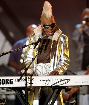The ever-elusive Sly Stone performed at the 2006 Grammy Awards.