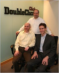 Michael Rubenstein, left; David Rosenblatt, center; and Scott Spencer, executives at DoubleClick. Its new service will let advertisers see what competitors bid for particular ads, much as eBay shows past bids.