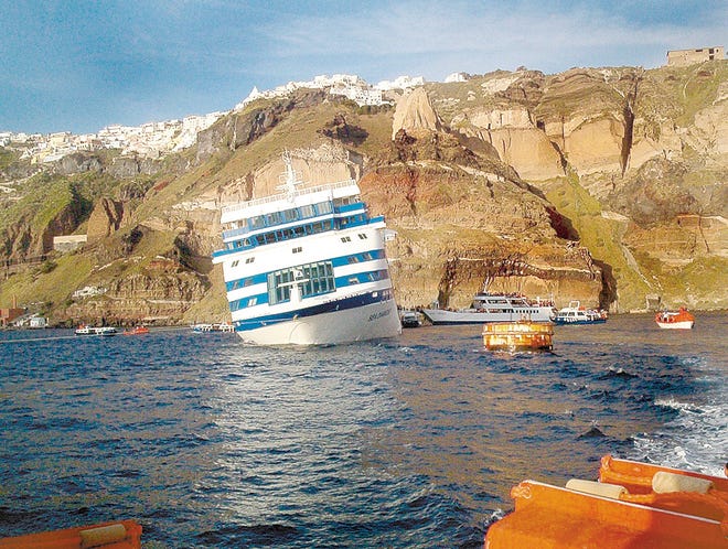 The Greek cruise ship "Sea Diamond."