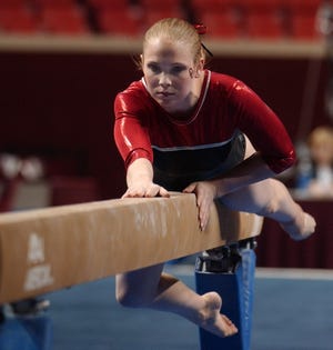 Oklahoma’s Brittney Koncak-Schumann is ranked 15th nationally in the all-around.