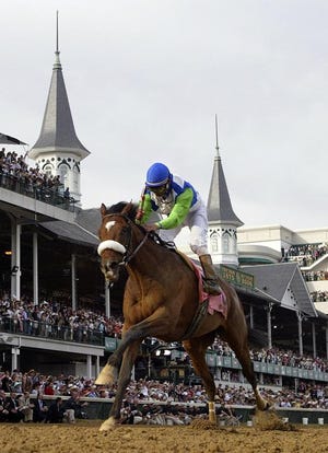Barbaro, with jockey Edgar Prado up, thundered down the stretch to win last year's Kentucky Derby. Two weeks later, in the Preakness Stakes, Barbaro was injured and later died.