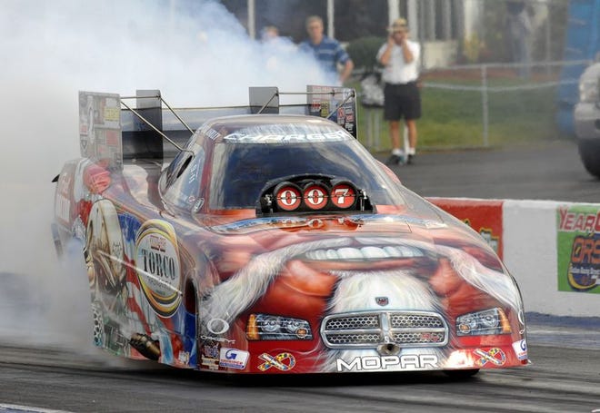 Mike Ashley of Melville, N.Y., and his Torco Dodge Charger earned the number one qualifying spot in Funny Car on April 28 at the 27th annual Summit Racing Equipment NHRA Southern Nationals at Atlanta Dragway in Commerce, Ga., with a time of 4.704 seconds at a speed of 331.04mph.