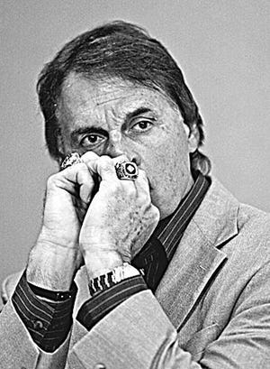 St. Louis Cardinals manager Tony La Russa listens as team management addresses the death of pitcher Josh Hancock press and the police findings about his accident Friday, May 4, 2007 in St. Louis. Hancock, who was killed in an auto accident early Sunday morning, was found to have a blood alcohol level of .157, nearly twice the legal limit of .08. Hancock was also using his cell phone and not wearing a seatbelt at the time of the accident.(AP Photo/Tom Gannam)