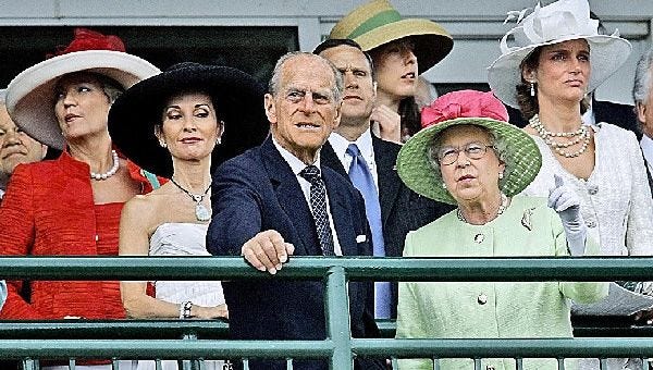 Queen Elizabeth II and Prince Philip were given the royal treatment yesterday at the 133rd Kentucky Derby at storied Churchill Downs in Louisville, Ky.