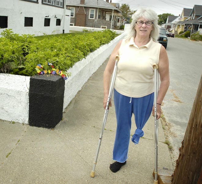 Mary “Jackie” Stanton of Hull, who lost her left leg to a drunken driver five years ago, recently had her wheelchair stolen during a trip to Nantasket Beach.