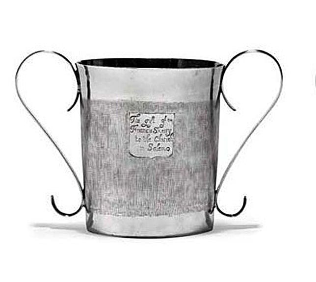 Bridge Street lays claim to many a historical figure, including Francis Skerry, who donated this silver beaker to Salem's First Church. The beaker fetched $204,000 in a Christie's auction in January.