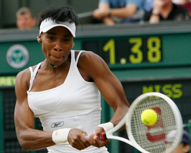 Venus Williams knocked off No. 2-seeded Maria Sharapova in straight sets in the fourth round of Wimbledon on Wednesday.