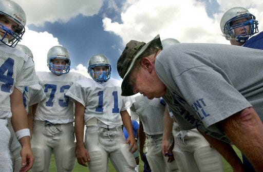 Former Rattlers coach Brent Hall earned his 100th victory as a Marion County coach in 2000.