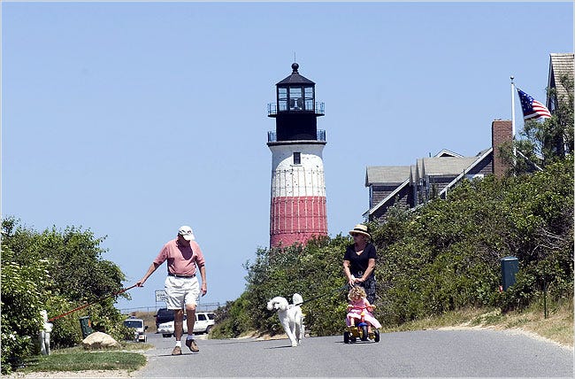 Sankaty Lighthouse, also in danger, is scheduled to be moved to prevent it from collapsing into the ocean.