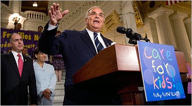 Gov. Edward G. Rendell of Pennsylvania wants health coverage for the 900,000 people who lack it.