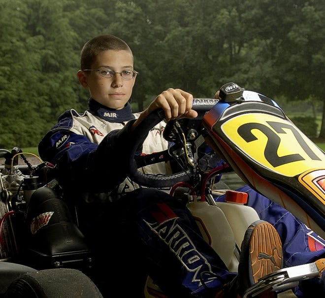 C.J. Cronis, 14, of Mendon is making a name for himself racing go-karts.