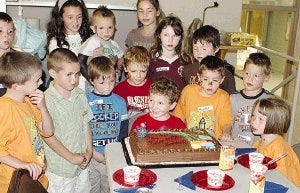 Robert"RJ" Sweeney of Weymouth spent his sixth birthday surrounded by friends during a party in his honor held at the Whipple Senior Center in Weymouth.