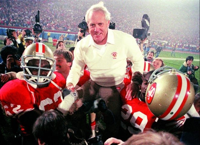 Bill Walsh, who guided the 49ers to three Super Bowl victories, died Monday after a long battle with leukemia.