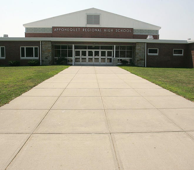 The entrance to Apponequet Regional High School.